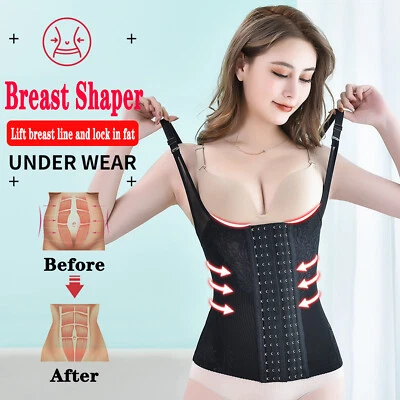 Women Waist Trainer Cincher Zipper Vest Corset Girdle Slimming Belt Body Shaper - image 1 of 4