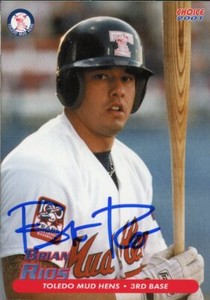 2001 Toledo Mud Hens BRIAN RIOS Signed Card autograph AUTO tigers ORAL ROBERTS