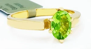 GENUINE 0.76 Cts PERIDOT SOLITAIRE RING 10K SOLID GOLD - Free Appraisal  - NWT - Picture 1 of 7