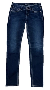 Silver Suki Mid Skinny Super Stretch Whiskered Dark Wash Damen 29/31 Jeans - Bild 1 von 9