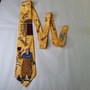 Elton John AIDS Foundation 100% Silk Men's Tie Don't Go Breaking My Heart Clown - Foto 1 di 5