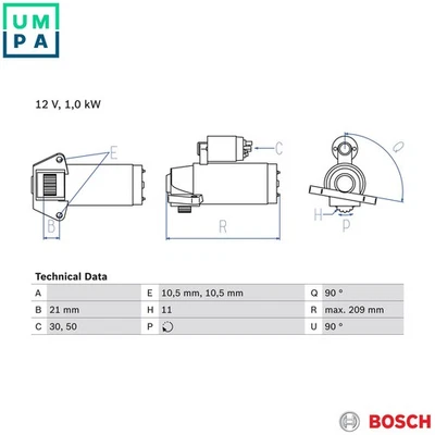 STARTER 0 986 023 610 FOR MAZDA 5 ATENZA/Station/Wagon/Hatchback PREMACY 1.8L - Image 1 of 4