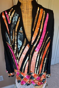 Monique Leshman Tribal Pailletten Top - Neu mit Etikett - Bild 1 von 7