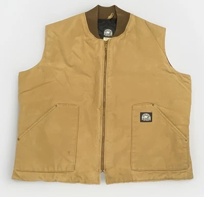 VTG Polar King by Key Brown Duck Work Vest 2XL Regular Quilted Lining Mexico - Image 1 of 4