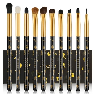 Eye Makeup Brushes 10Pcs Skull Printed Eyeshadow Makeup Brush Set Blending Conce - Picture 1 of 12
