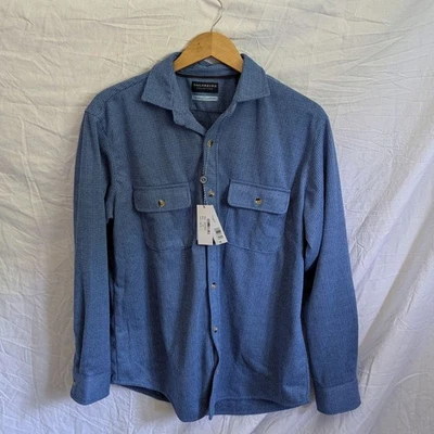 Tailorbyrd Blu Micro Pied de Poule Over Camicia Uomo M Strato 2 Vie Elasticizzata Nuova con etichette - Immagine 1 di 4