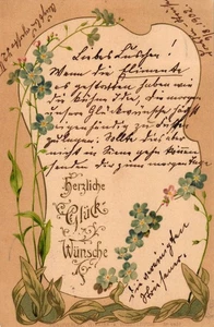 Blumen, Jugendstil, Glückwunsch, 1902 - Picture 1 of 2