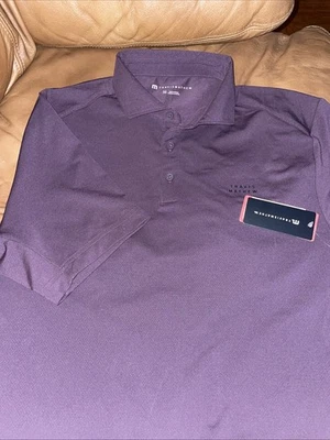 NUEVO CON ETIQUETAS Travis Mathew HEATER PRO Golf Polo Ciruela Borgoña MED Foto 1 de 3