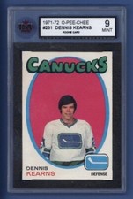 1971-72 OPC #231 DENNIS KEARNS (rc) graded KSA 9 MINT Vancouver Canucks *ROOKIE*