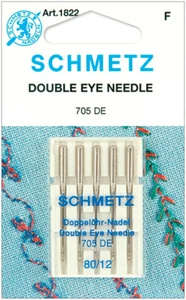 Double Eye Machine Needles Size 12/80 5/Pkg - Picture 1 of 2