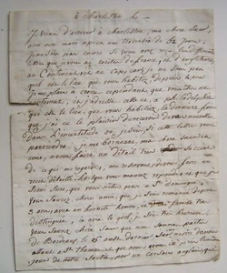 De Chantal. Lettre Charleston E-Unis. Sur l’insécurité des Femmes à St DOMINGUE - Picture 1 of 4