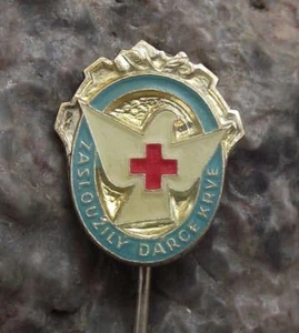 Würdige Blutspende Spender Tschechoslowakei Preis weiße Taube Rotes Kreuz Pin Abzeichen - Bild 1 von 2