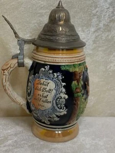 Vintage Original Thewalt Beer Stein Western Germany Pewter Lid 1/2 Ltr - Picture 1 of 12