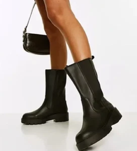UGG Damen Schuhe Holzer 1121056 Winter Leder Stiefel Chelsea Black Boots Gr.36 - Bild 1 von 8