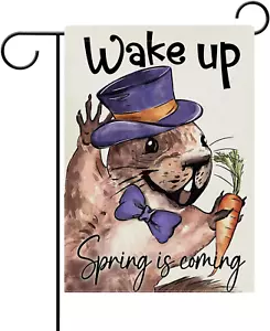 Murmeltier Tag Murmeltier Deko Garten Flagge, Frühling kommt aufwachen Karotte Yar - Bild 1 von 7