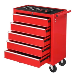 5-Drawer Rolling Tool Chest Box w/ Key&Lock Storage Cabinet Organizer on Wheels - Picture 1 of 8