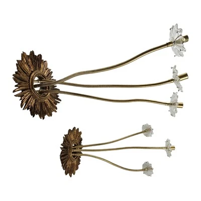 Aplique de pared italiano Starburst vintage par de luces Hollywood Regency MCM Foto 1 de 4