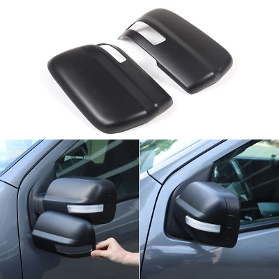 2PCS Matte Black ABS Door Rear View Mirror Cover Cap For Nissan Titan 2016-23 - Image 1 of 4