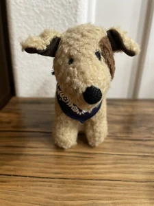 Old Navy Small Tan And Brown Terrier Puppy Dog With Blue Bandana - Picture 1 of 6