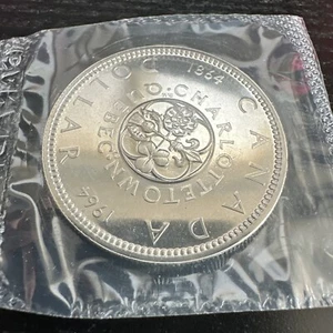 1964 Canadian Silver Dollar Coins 80% $1 PL Cellophane - Picture 1 of 2
