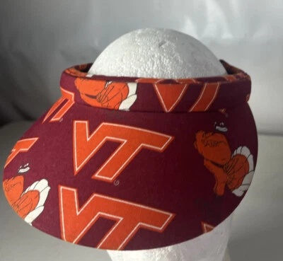 Virginia Tech Hokies Womens Visor Hat Slip On All Over Print Logo NCAA VT Turkey - Image 1 of 3