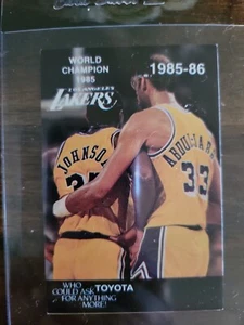 1985-86 Los Angeles Lakers Pocket Schedule Magic Johnson Kareem Cover NM+ - Picture 1 of 2