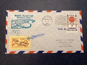 ICOLLECTZONE US 4-30-1960 Lincolnville Maine Rocket Mail Cover (A100) - Picture 1 of 3