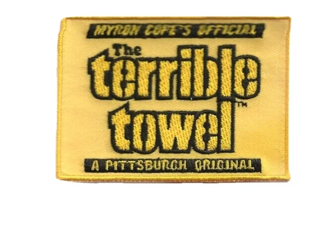 New 2 1/2 x 3 1/2"  Steelers yellow Terrible Towel Iron on Patch Free Ship Cover