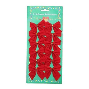 Christmas Bows Festival Bowknot Christmas Tree Decorations Pack of 60 Red - Picture 1 of 7