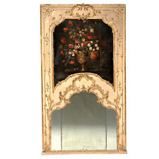 Antique Lombard Chimney Mirror Milan '700 Engraved Lacquered Still Life