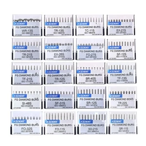 AZDENT Dental Diamond Bur Set Drills Bur F High Speed Handpiece 10Pcs/kit - Picture 1 of 33