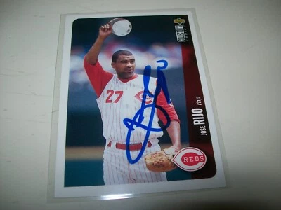 1996 UD COLLECTOR'S CHOICE JOSE RIJO AUTOGRAPH SIGNED AUTO #113 CINCINNATI REDS - Image 1 of 2