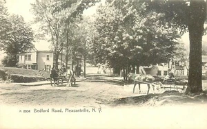 STREET SCENE c 1905, PLEASANTVILLE, NEW YORK, VINTAGE POSTCARD - Picture 1 of 2