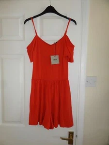 NEW Asos Orange Jumpsuit Size 8 EU 36 Summer Holiday Beach Playsuit - Picture 1 of 5