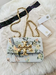 Borsa a tracolla piccola nuova con etichette Tory Burch Eleanor broccato borsa a tracolla invernale salvia - Foto 1 di 12