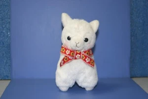 Arpakasso Alpacasso White Funwaka Alpaca Plush Doll 16cm 6.30" Red Ribbon - Picture 1 of 7