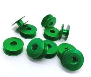 10X Bobbin (alum.), green color #272152-G for All Plain Sewers - Picture 1 of 3