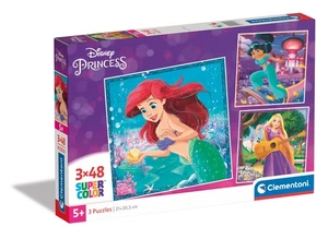 Clementoni Supercolor Disney Princesses Puzzle 3 x 48 Teile - Disney Puzzle für - Picture 1 of 6