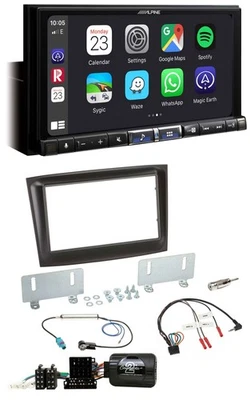 Alpine 2DIN DAB USB Lenkrad Bluetooth Autoradio für Fiat Doblo ISO Can-Bus ab 15 - Bild 1 von 4
