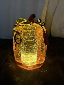 Nuovo globo led acrilico zucca glitter illuminato decorazione autunno 6" - Foto 1 di 13