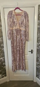 Rare Goddiva Pink sequin embellished maxi dress Stunning prom wedding BNWT 18 - Picture 1 of 6