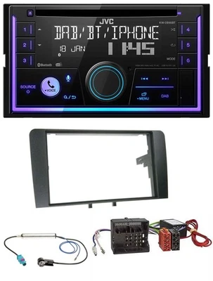 JVC MP3 USB 2DIN DAB Bluetooth CD Autoradio für Audi A3 8P 2003-2012 Aktivsystem - Bild 1 von 4