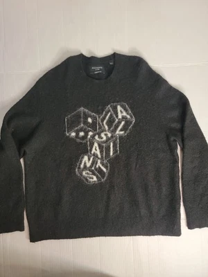 ALL SAINTS Sweater Mens SZ XL DICE ROLLER CREW ALPACA BLEND BLACK OVERSIZED FIT - Image 1 of 4