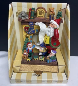 World Showcase Santa Scene Cast Iron Base Mantle Stocking Hanger - Picture 1 of 6