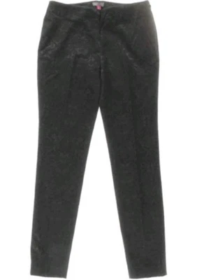 Vince Camuto Womens Size 4 Black Jacquard Slim Fit Pants, Side Zip - Image 1 of 4