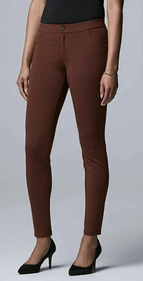 NEW Simply Vera Wang Womens Button Skinny Ponte Leggings Pants Brown Rum XXL NWT - Image 1 of 3