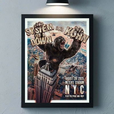 System Of A Down And Korn New York City 2025 Venue Poster At Metlife Stadium