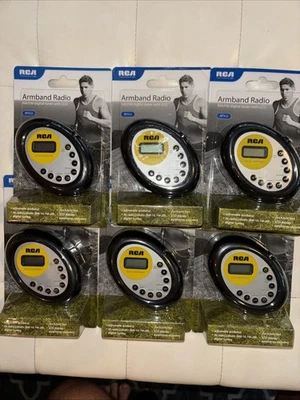 NEW RCA AM/FM Armband Radios FACTORY SEALED Earphones Included LCD (lot of 6) - Image 1 of 4