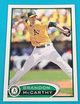 Tarjeta de béisbol 2012 Topps #73 Brandon McCarthy Oakland Athletics G6 Foto 1 de 2