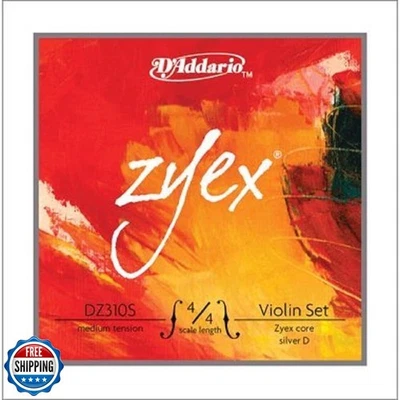 D'Addario Zyex Violin String Set with Silver D, 4/4 Scale, Medium Tension - Image 1 of 2